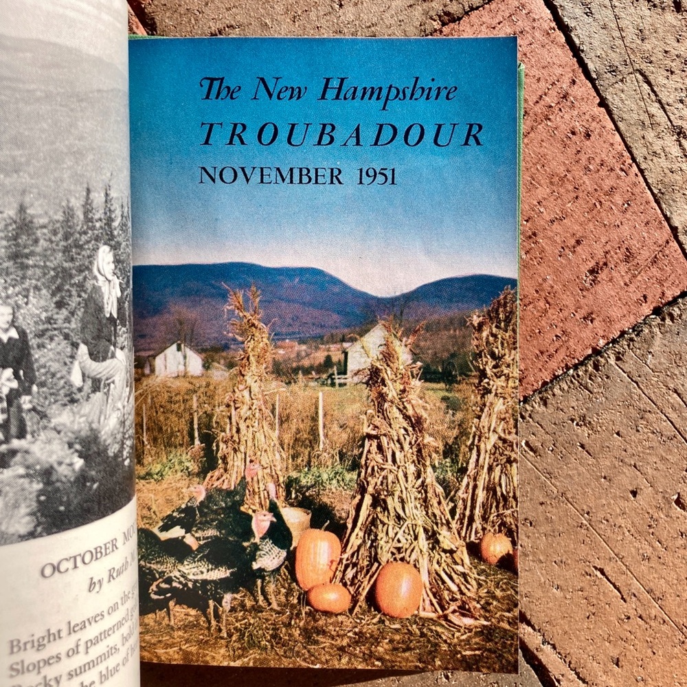 Vintage New Hampshire Troubadour NH Nostalgia 1951 New England Seasons